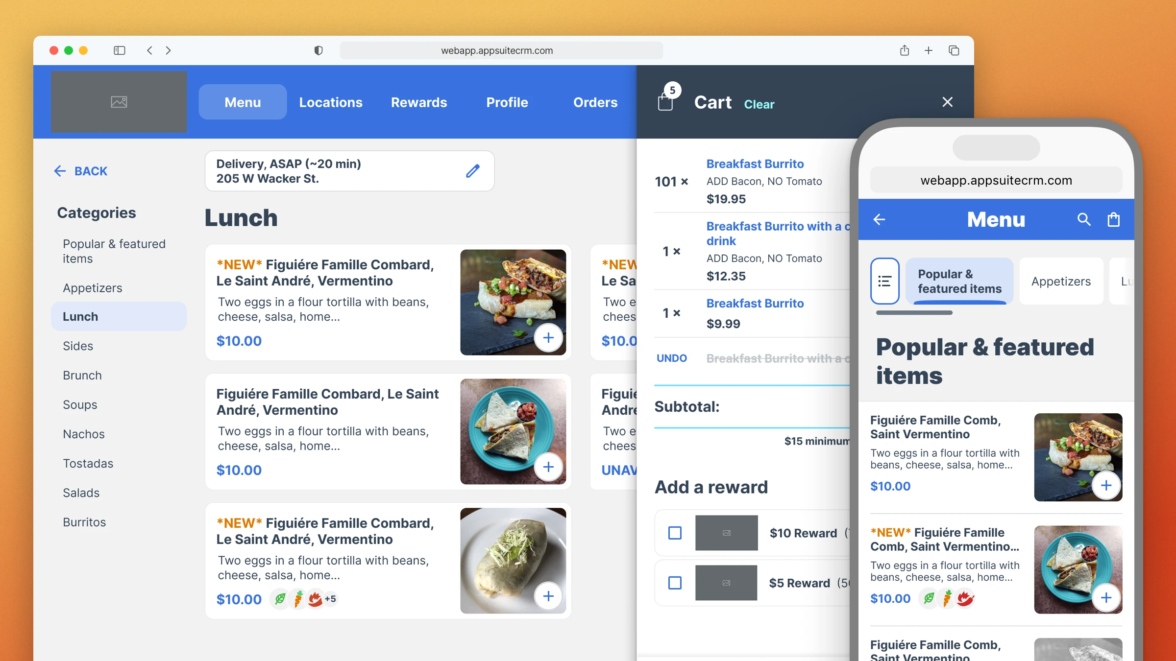 Customer facing control portal for Appsuite