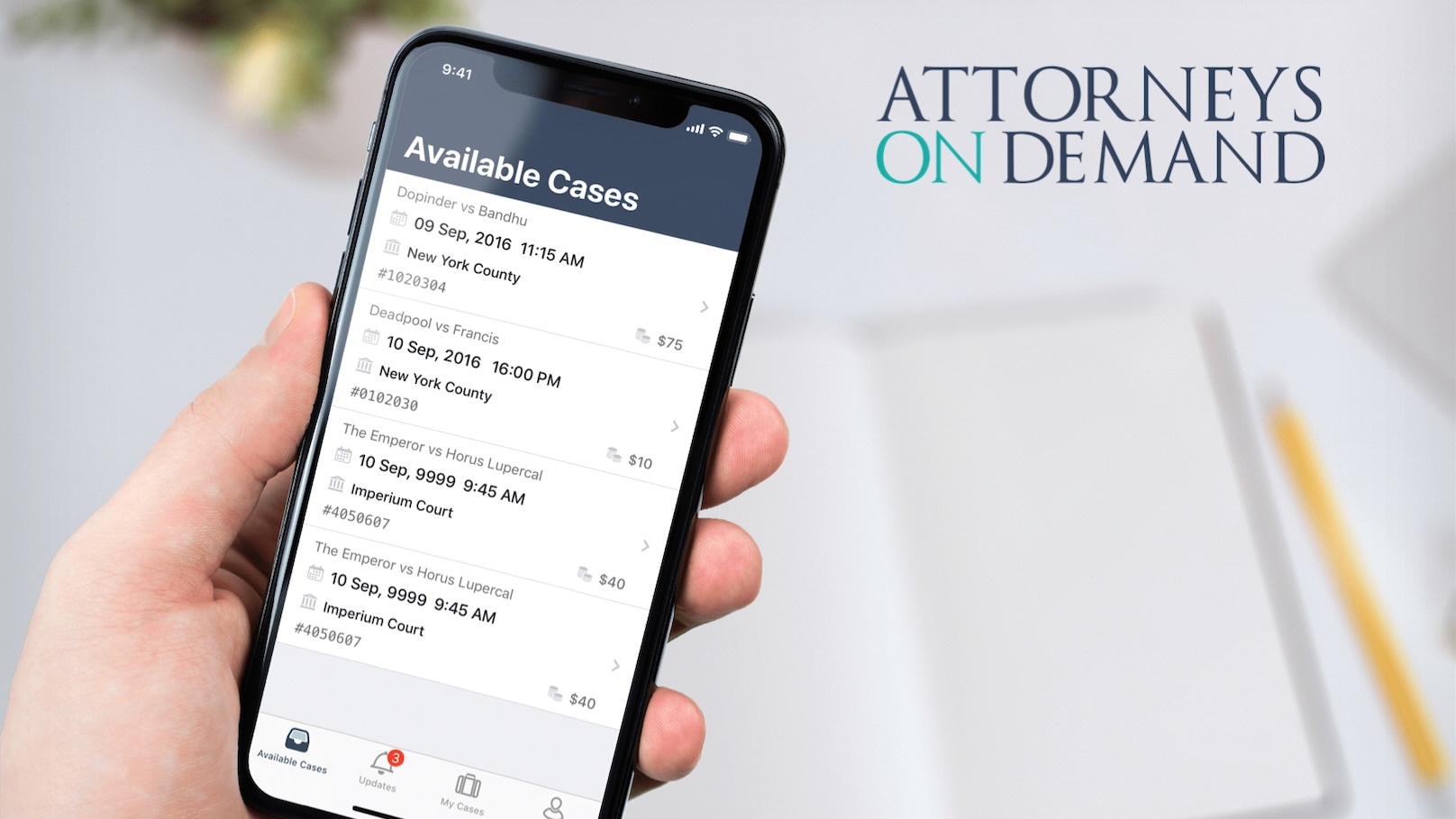 Mobile app for Attorneys on Demand