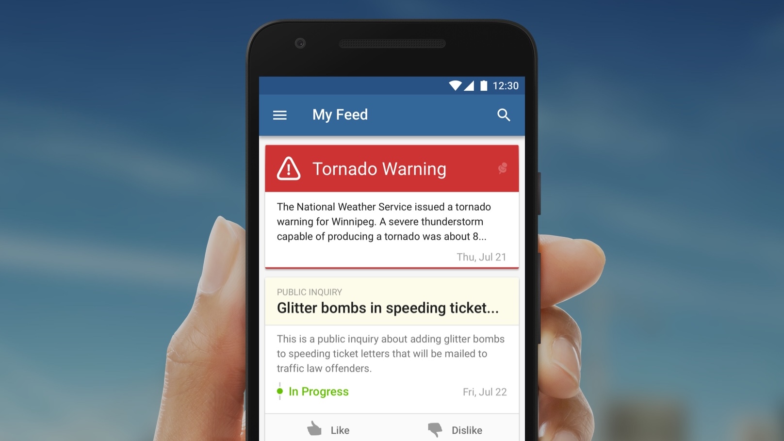 Mobile app for Winnipeg smart city initiative